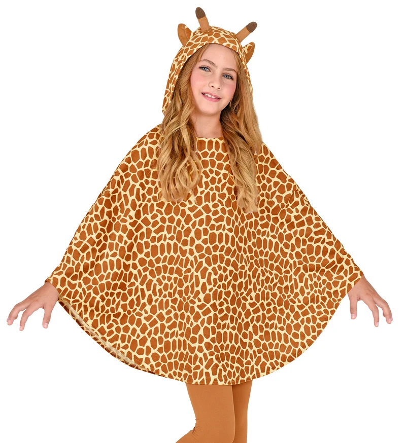 Giraffen poncho met muts kinderen