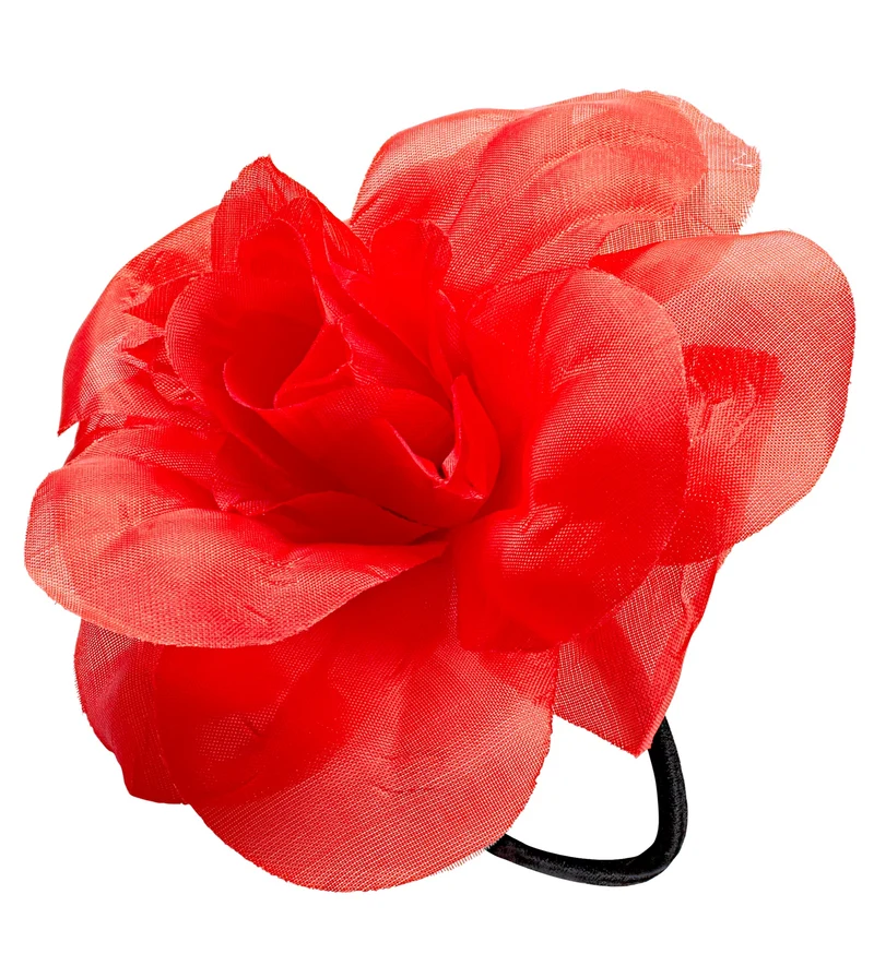 Haarbloem rood met elastiek