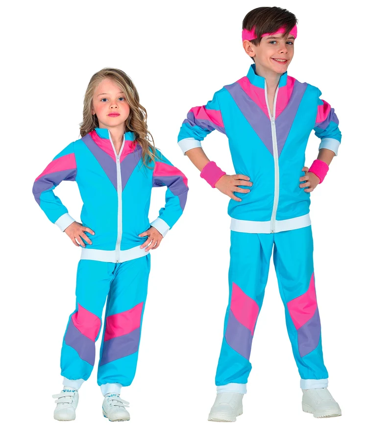 Trainingspak jaren 80 blauw kinderen