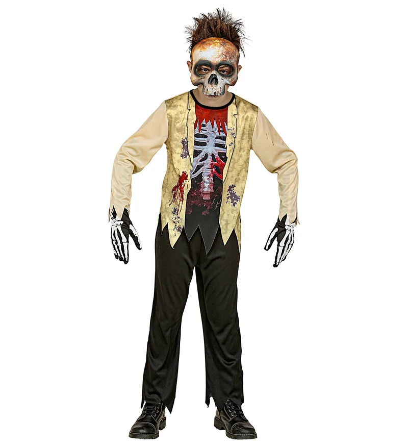 Zombie skelet pak Karel kinderen