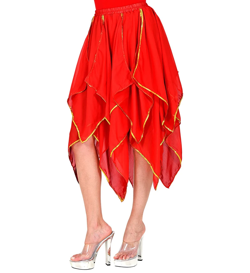 Rode chiffon rok