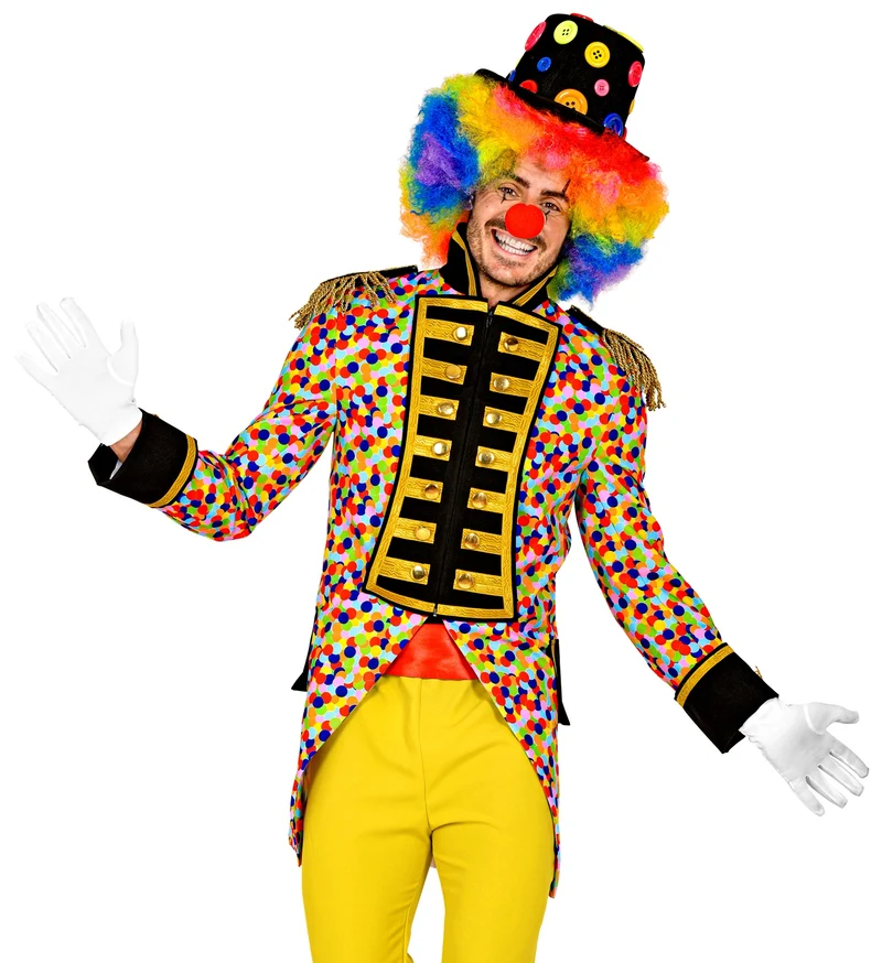 Slipjas Clown carnaval meerkleurig heren