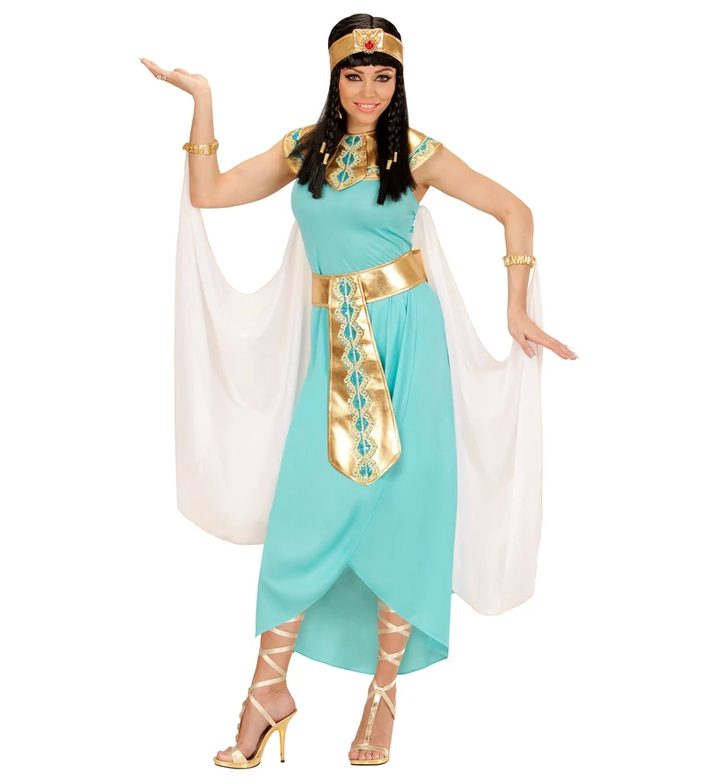 Blauwe Egyptische koninginnen jurkjes