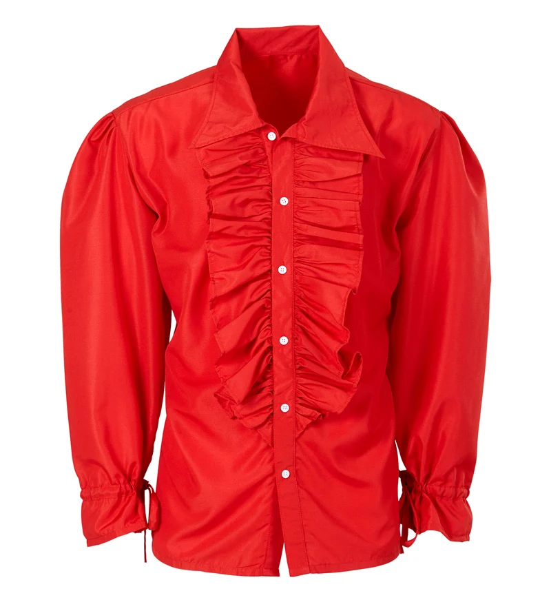 Rode blouse met ruches