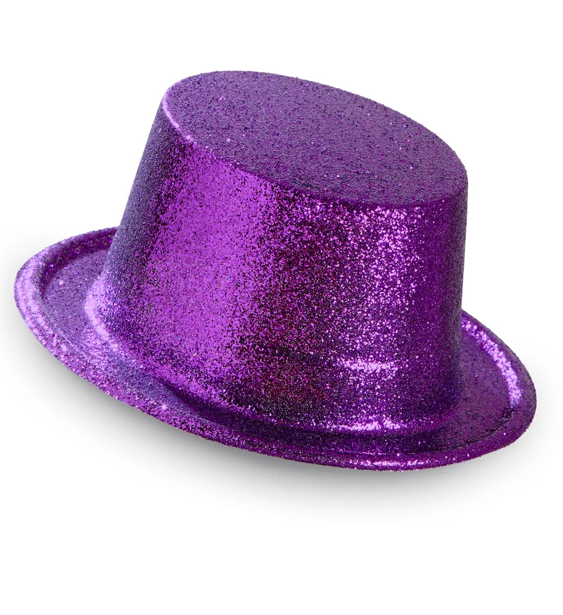 Glitter Hoge Hoed, Paars