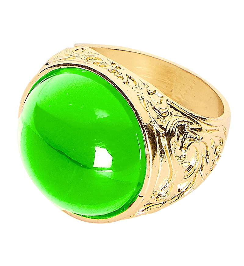 Gouden ring met groene steen