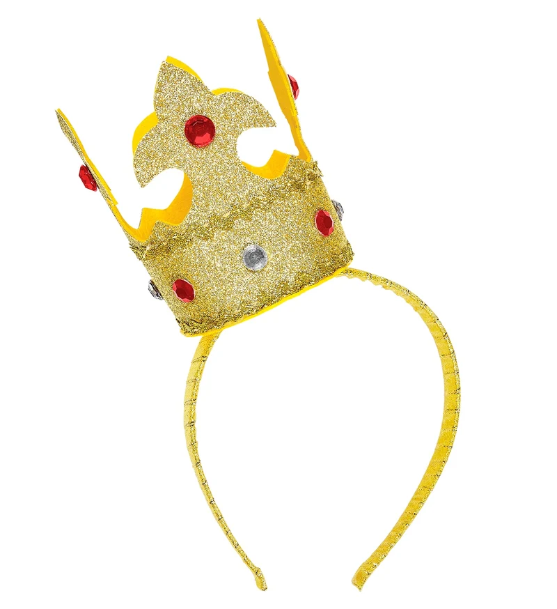 Hoofdband met mini kroon goud