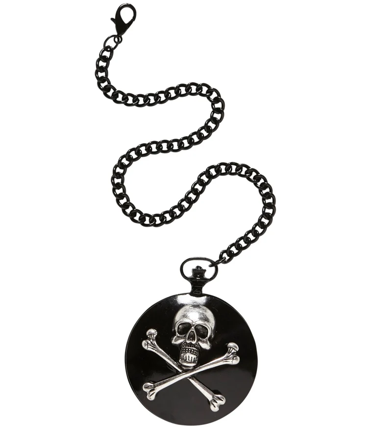 Zakhorloge met ketting en doodskop