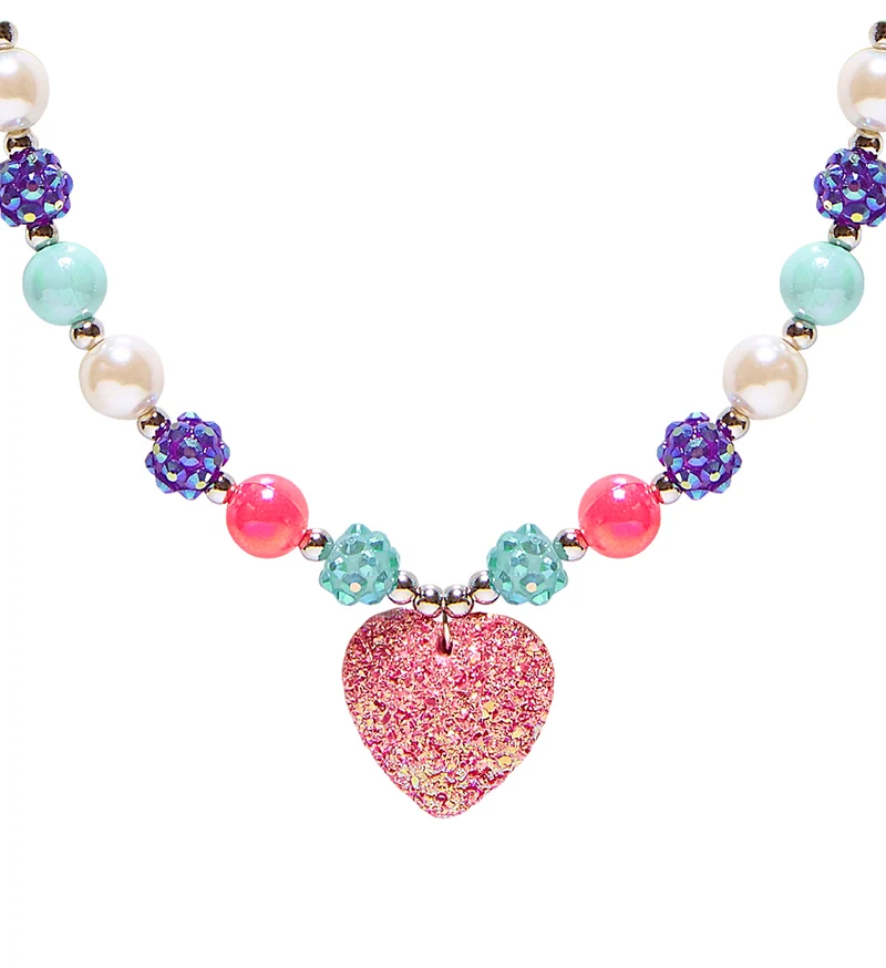 Bedelketting met roze hartje
