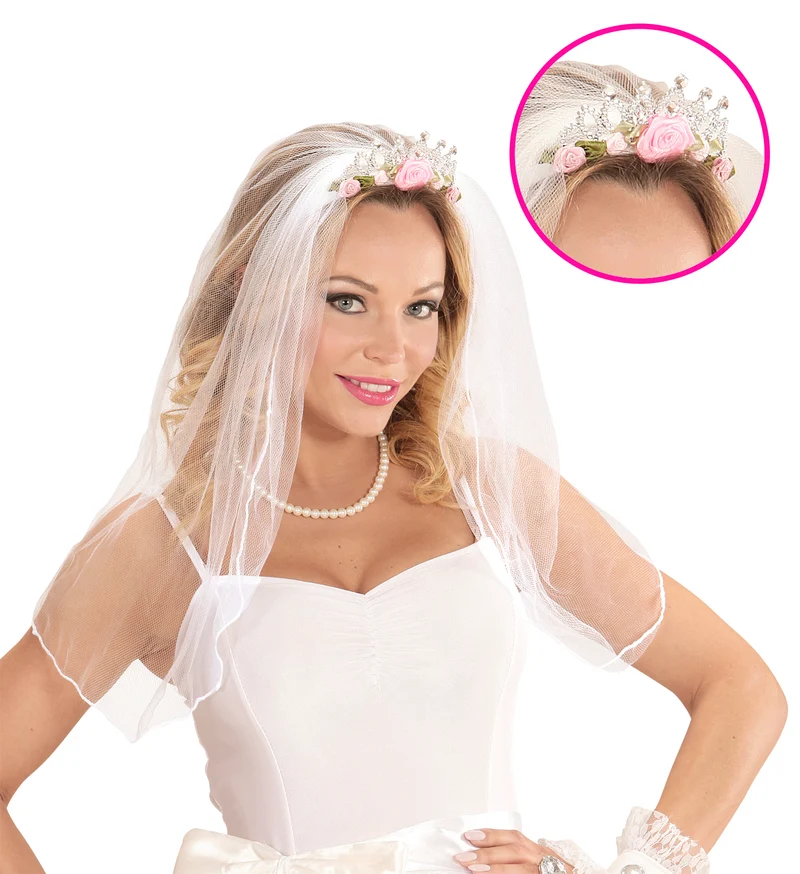 Tiara met bruidssluier