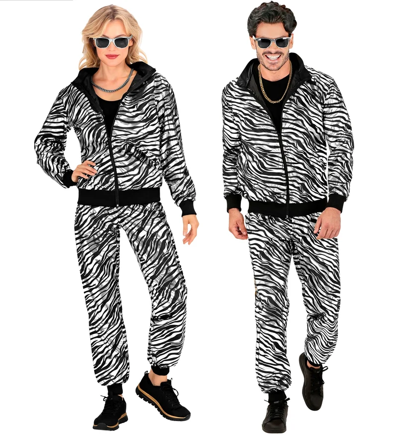 Trainingspak party zebra Martin zilver