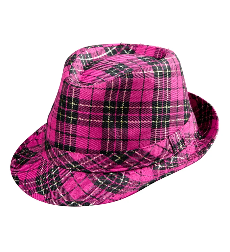 Fedora Rose Met Tartan Print