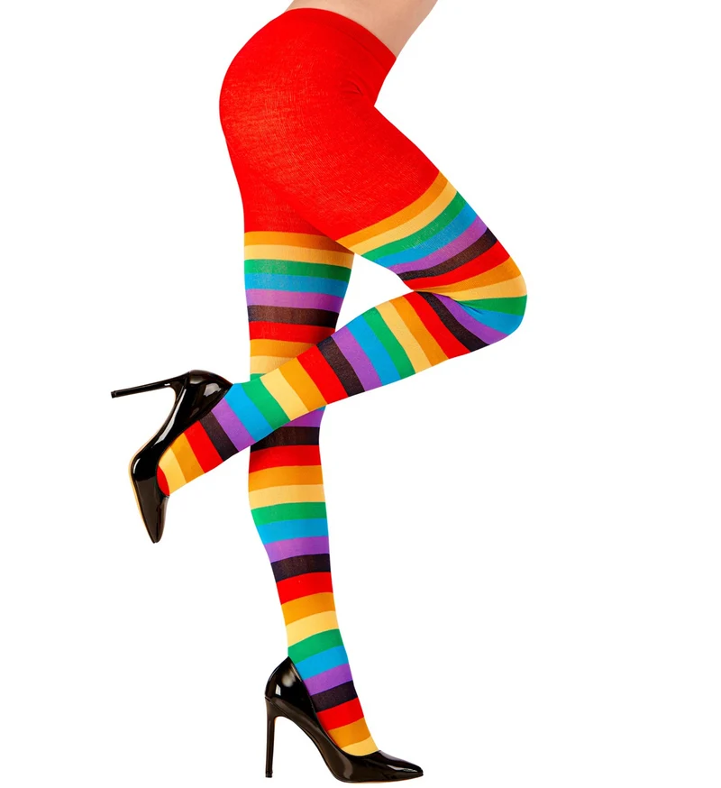 Panty regenboog gestreept