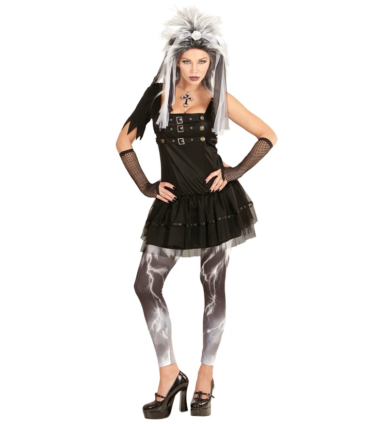 Zwart Gothic Punk jurkje