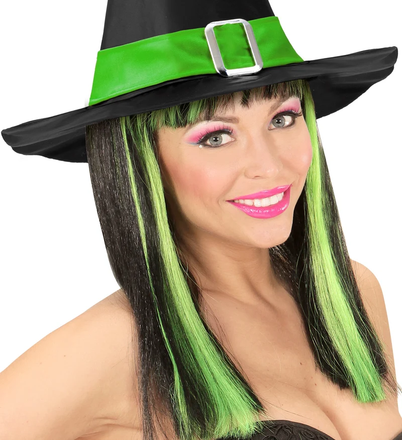Pruik, Patsy Neon Groene Strepen