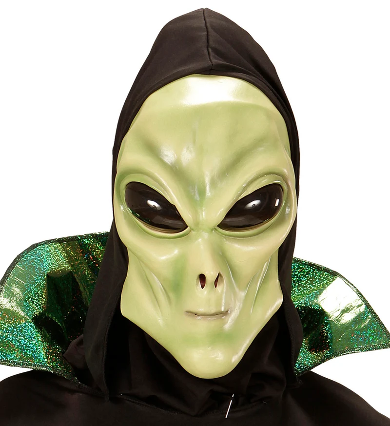 Alien Masker Met Kap En Bolle Ogen