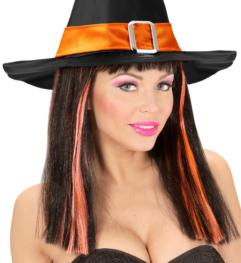 Pruik, Patsy Neon Oranje Strepen