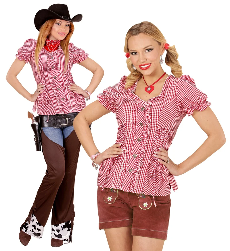 Beierse Blouse rood wit