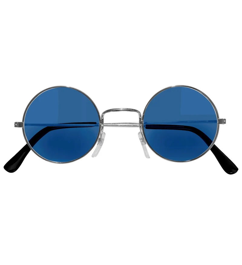 Blauwe bril 70-er jaren Flower Power
