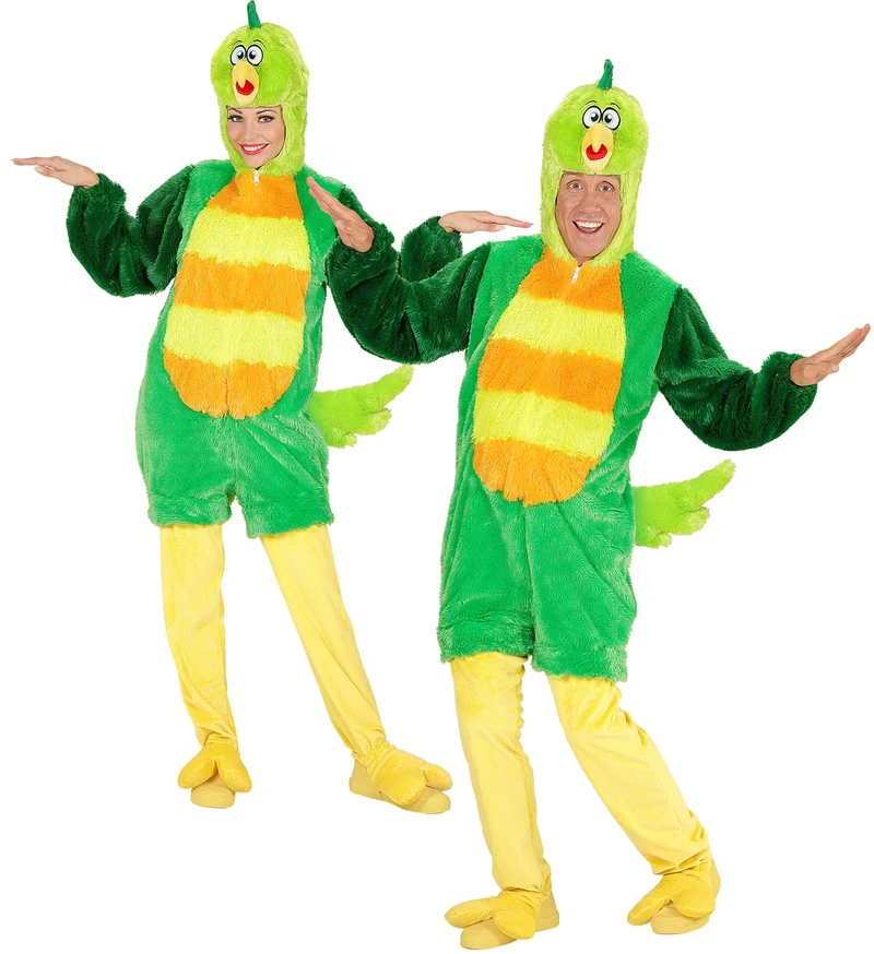 Groene vogelpakken met masker