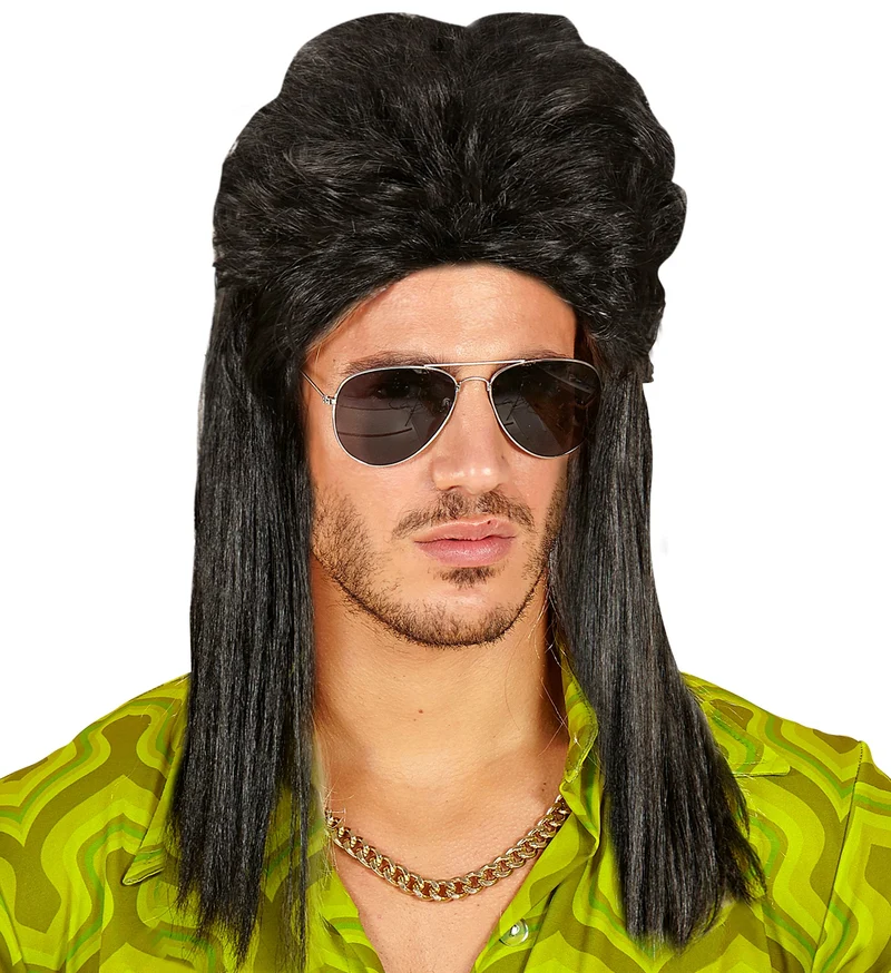 Zwarte rocker pruiken voor mannen