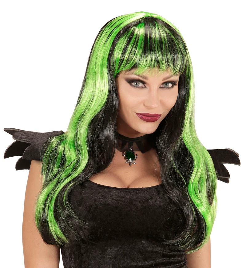 Groen zwarte Halloween pruiken