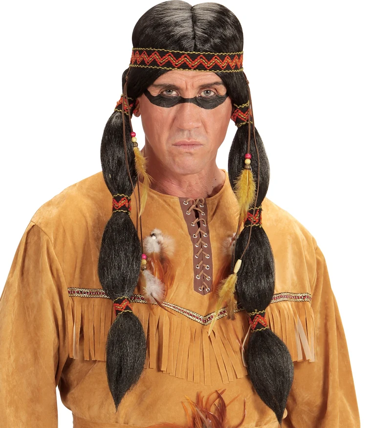 Indianen pruik Adna met haarbandje