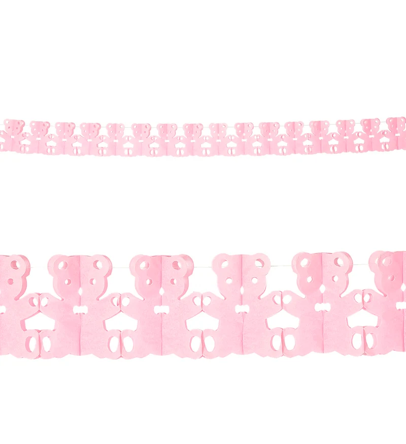 Roze Teddy beertjes slinger voor geboorte