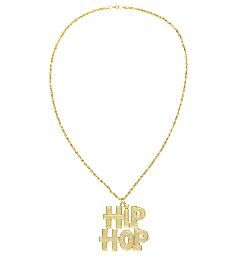 Gouden bling bling hip hop halsketting