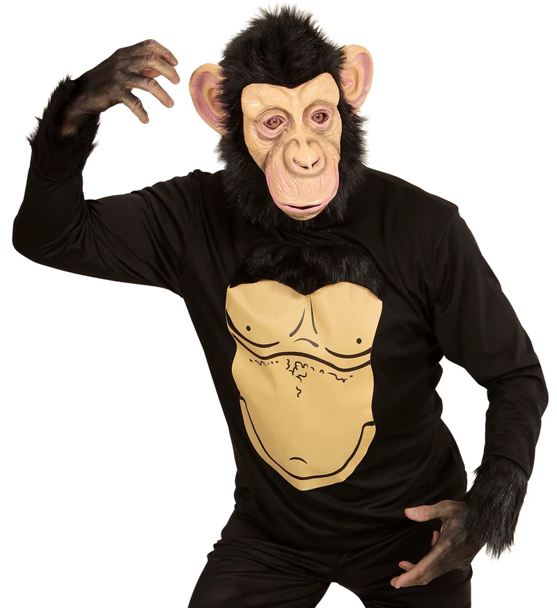 Luxe Chimpansee sweater met masker voor carnaval