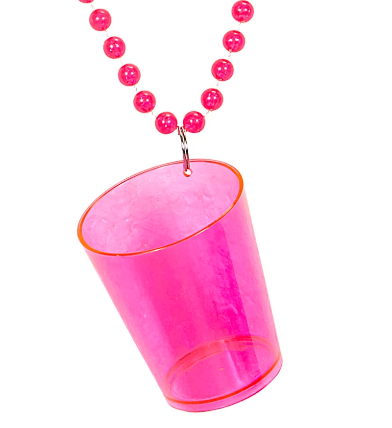 Neon roze glazen halskettingen