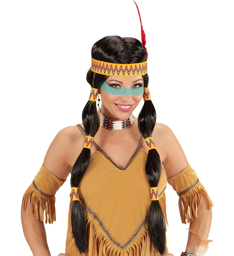 Squaw indianen pruiken voor carnaval
