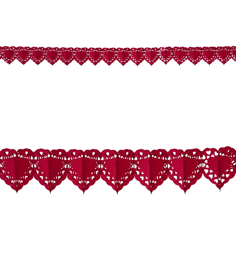 Rode hartjes slinger voor Valentijnsdag