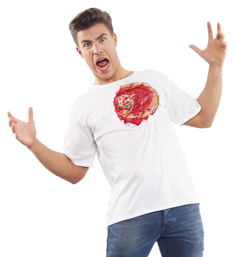 T-shirt met open wond Alien