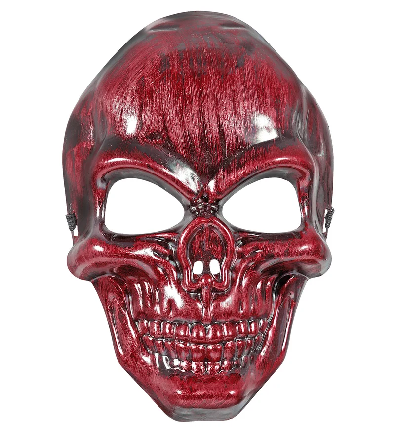 Schedelmasker rood metallic