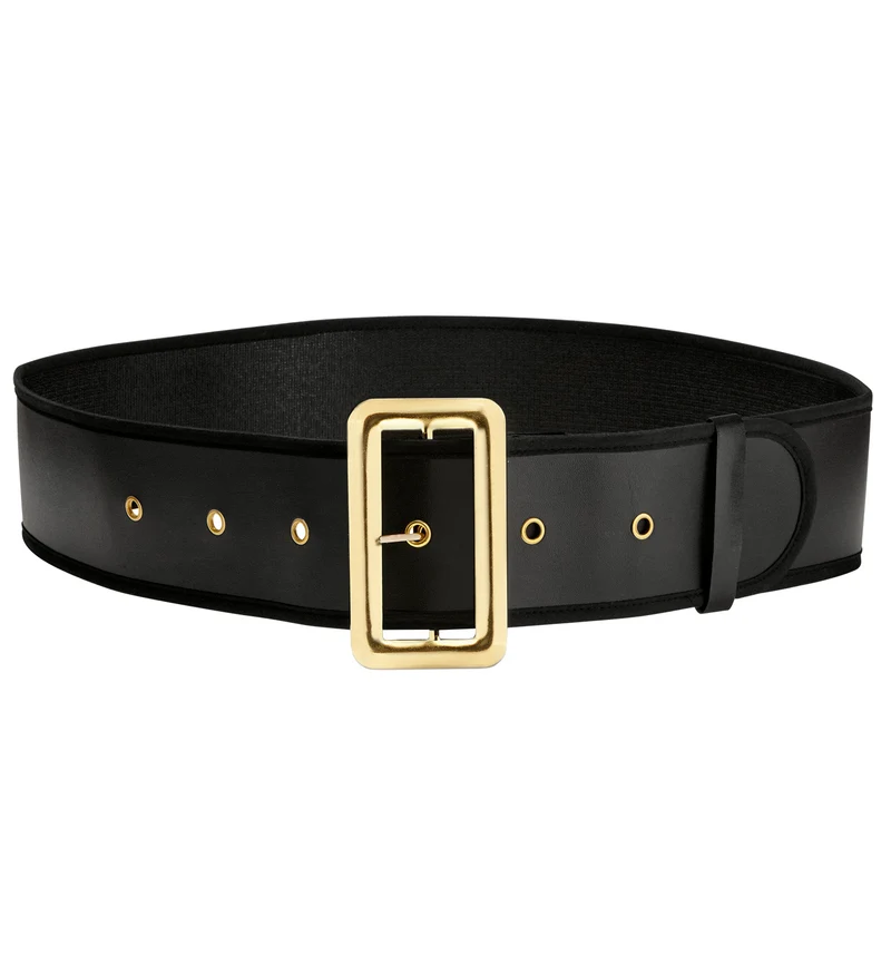 Kerstman riem lederlook zwart