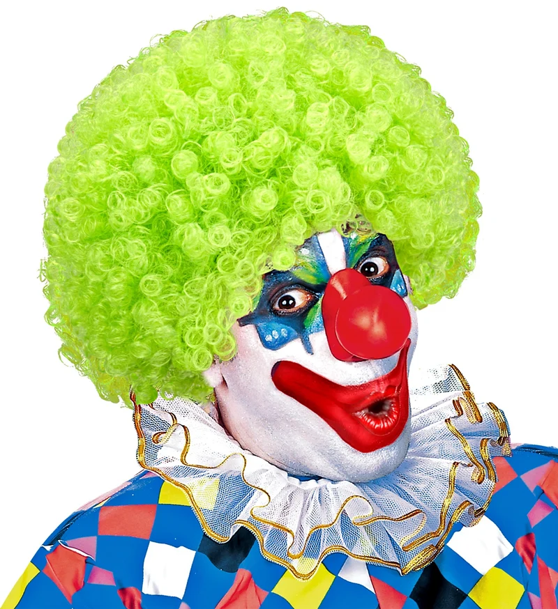 Clownspruik krulletjes groen