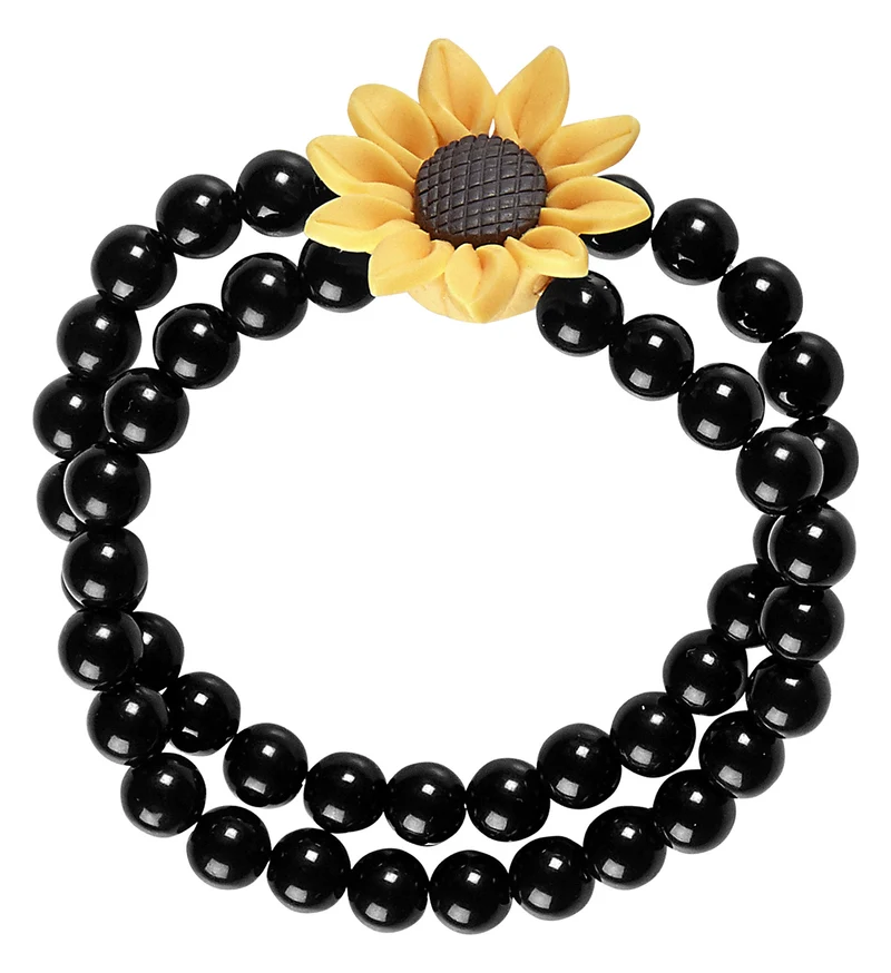 Parel armband hippie met bloem