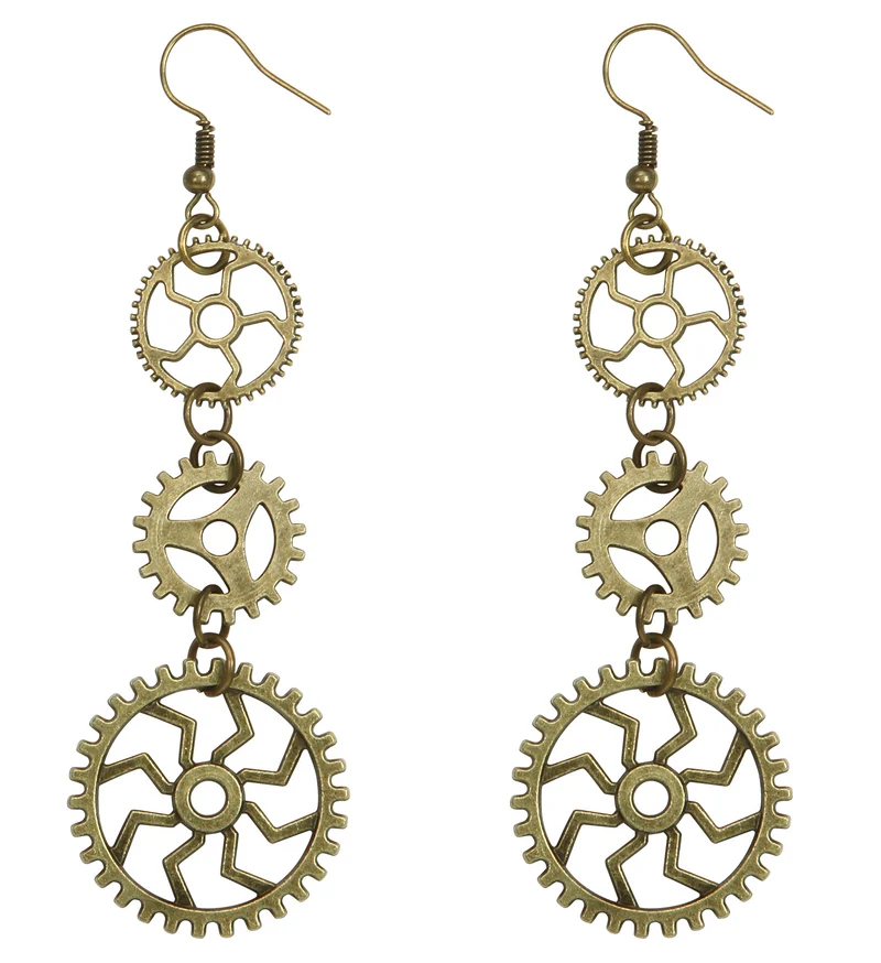 Steampunk oorbellen tandwielen