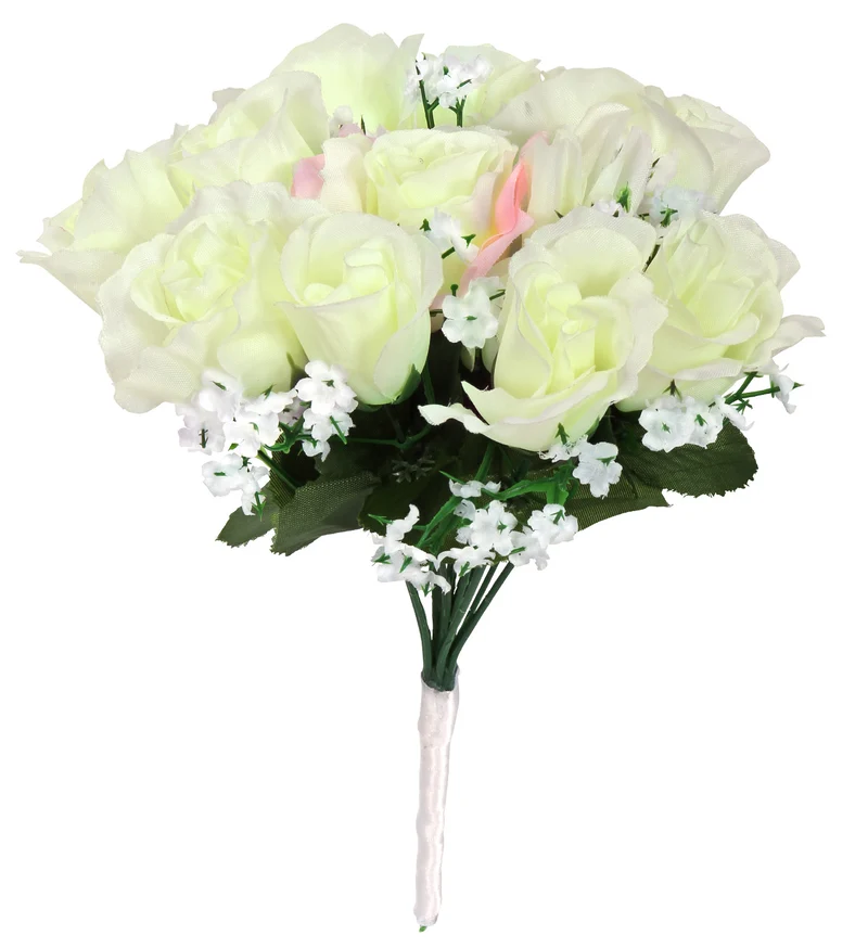 Bruidsboeket witte rozen