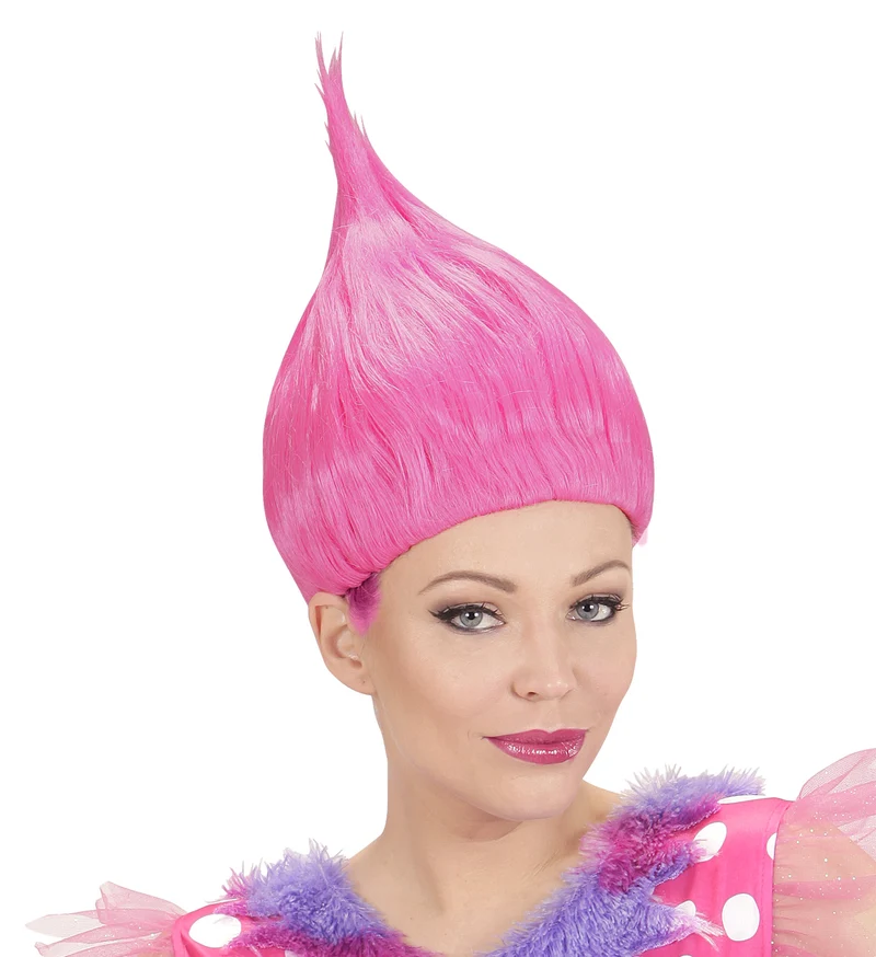 Trollen pruik roze