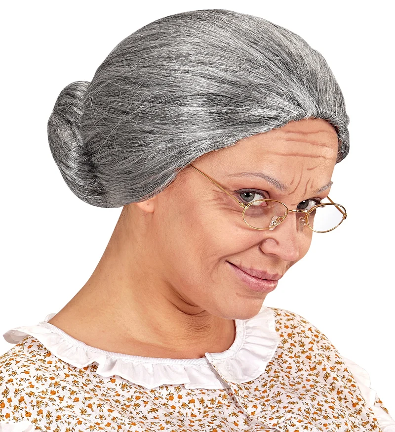 Pruik oma met knotje