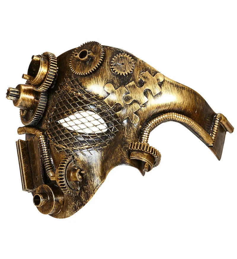 Steampunk masker bruin goud