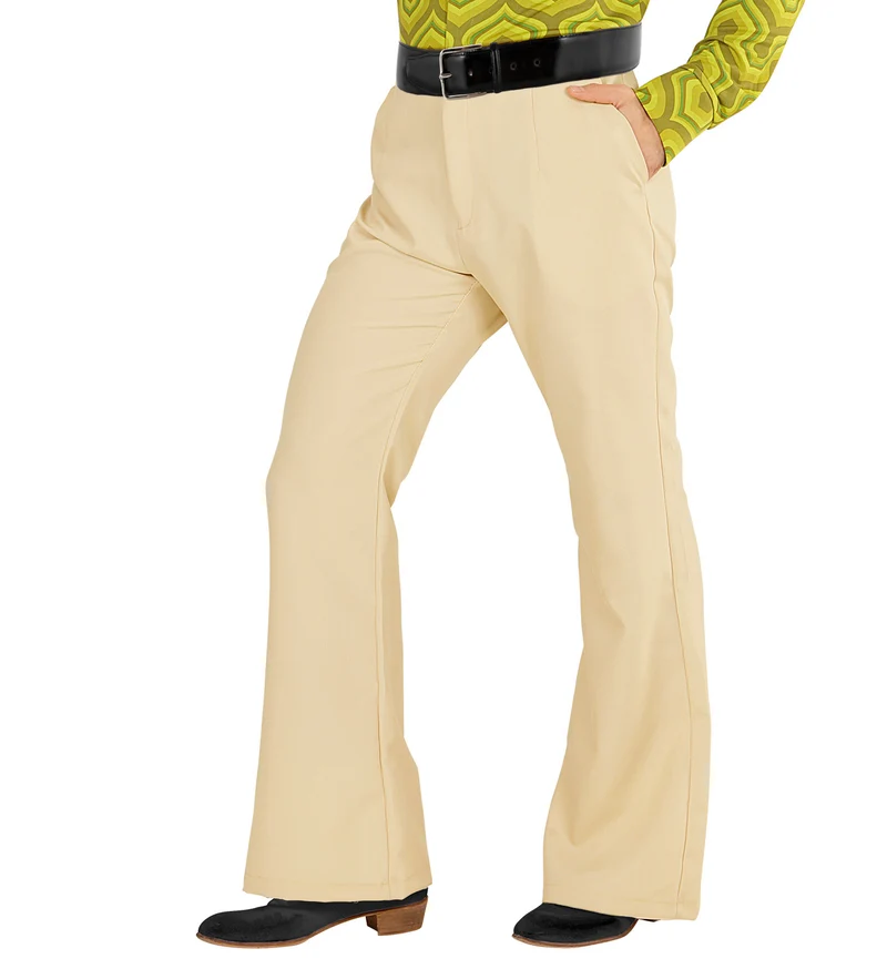 Heren disco broek jaren 70 beige