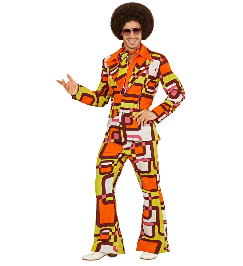 Jaren 70 kostuum groovy vlakken
