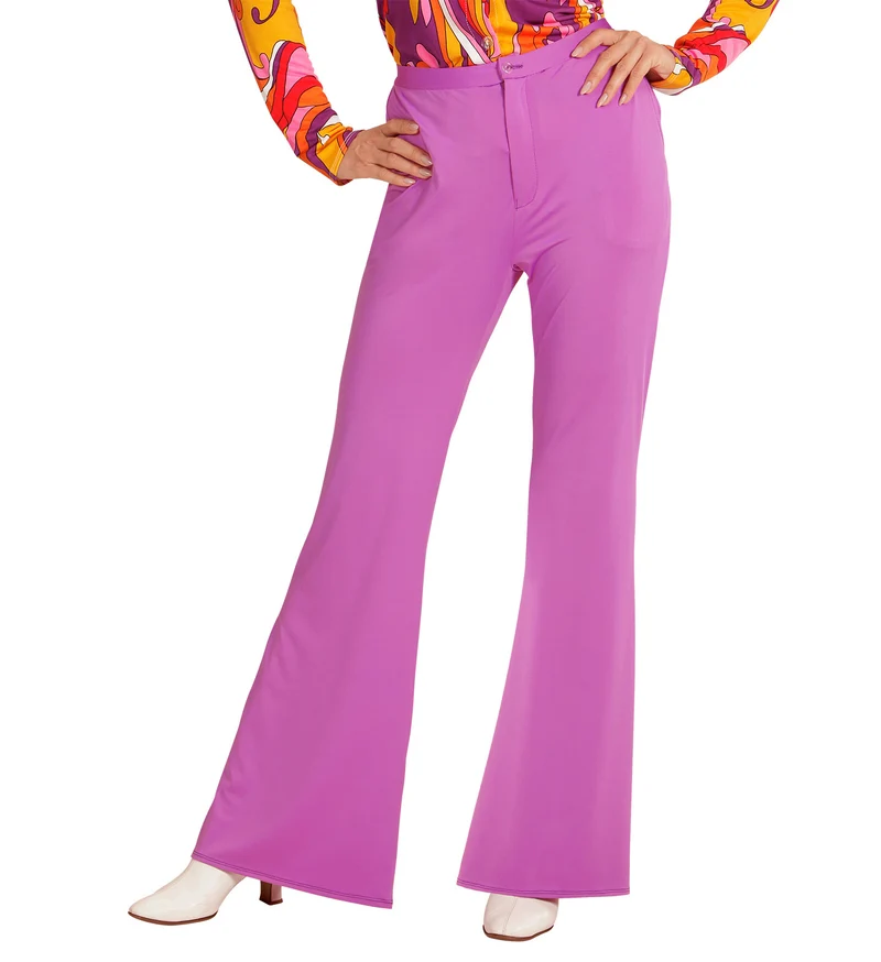 Jaren 70 disco broek Groovy paars