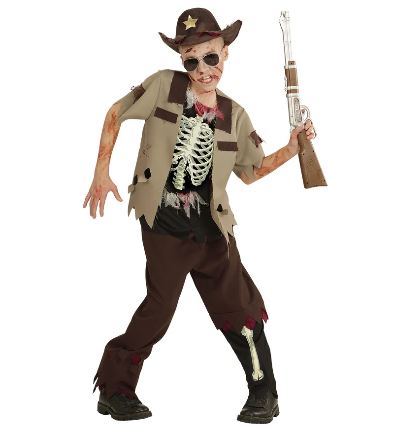 Zombie sherrif kostuum kinderen
