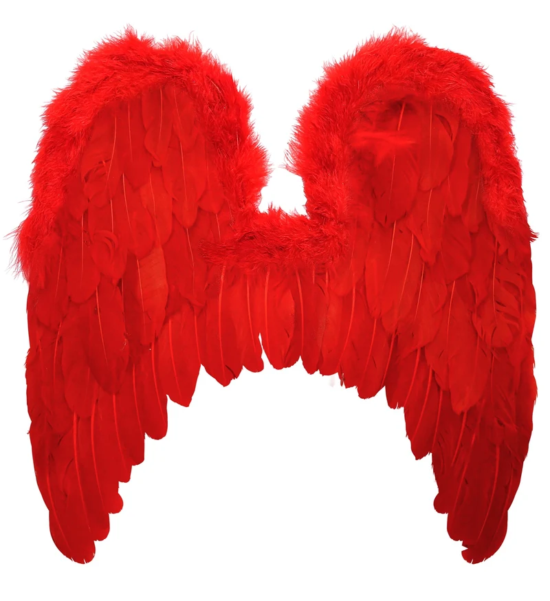 Rode vleugels met marabou en glitters
