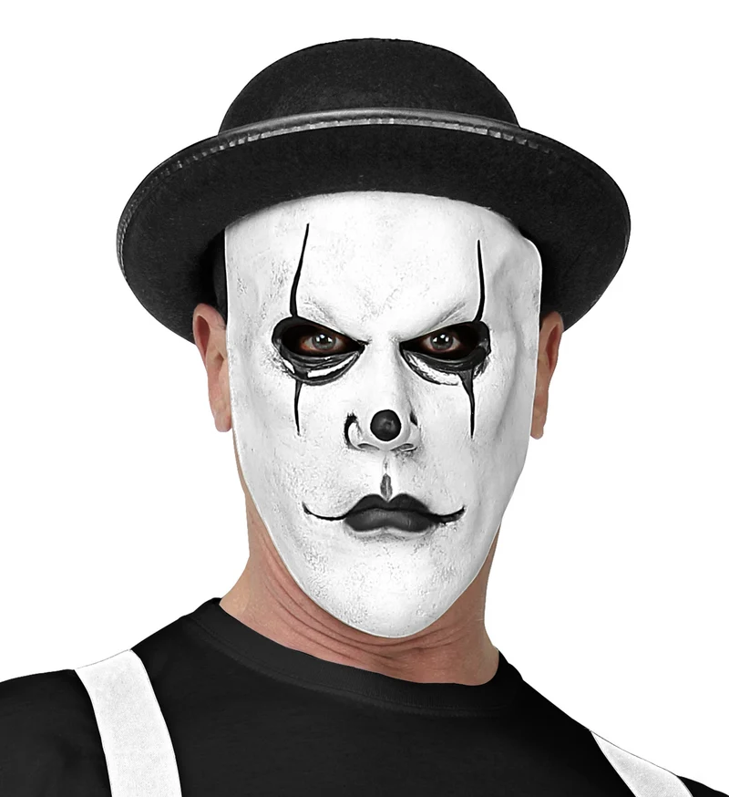 Masker griezel clown met bolhoed