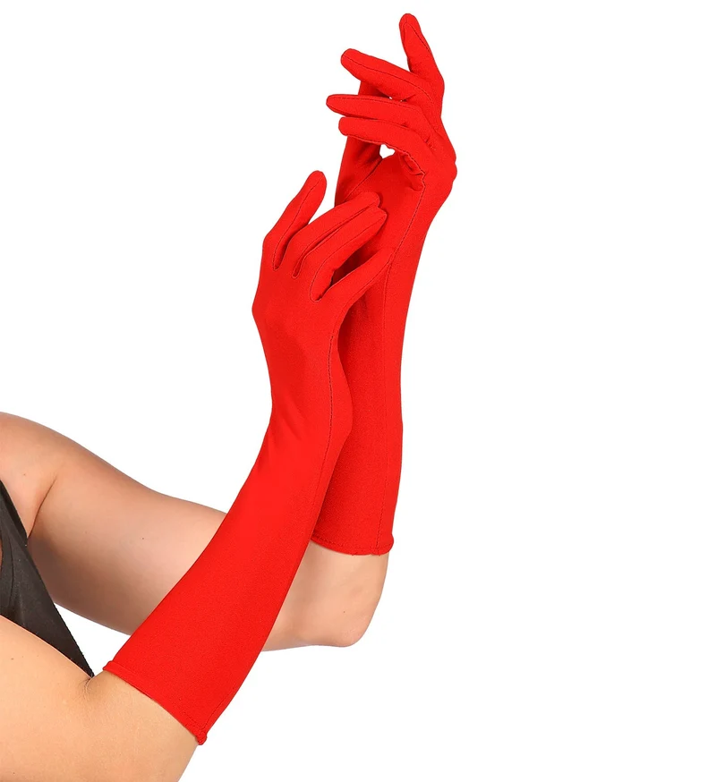 handschoenen lycra 37cm rood
